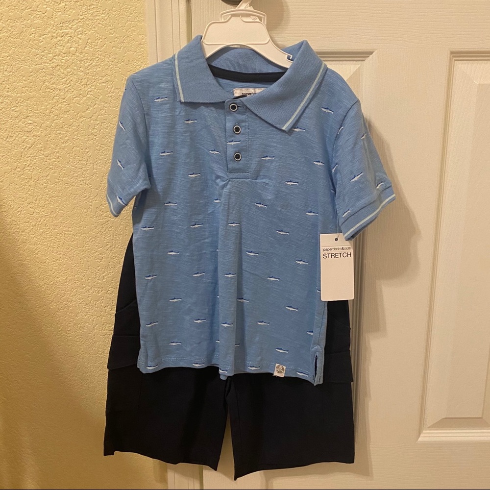 NWT Paper Denim & Cloth Fish Polo Set